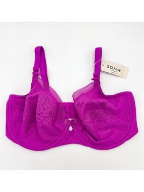 Soma Orchid Daze Unlined Lace Perfect Coverage Bra